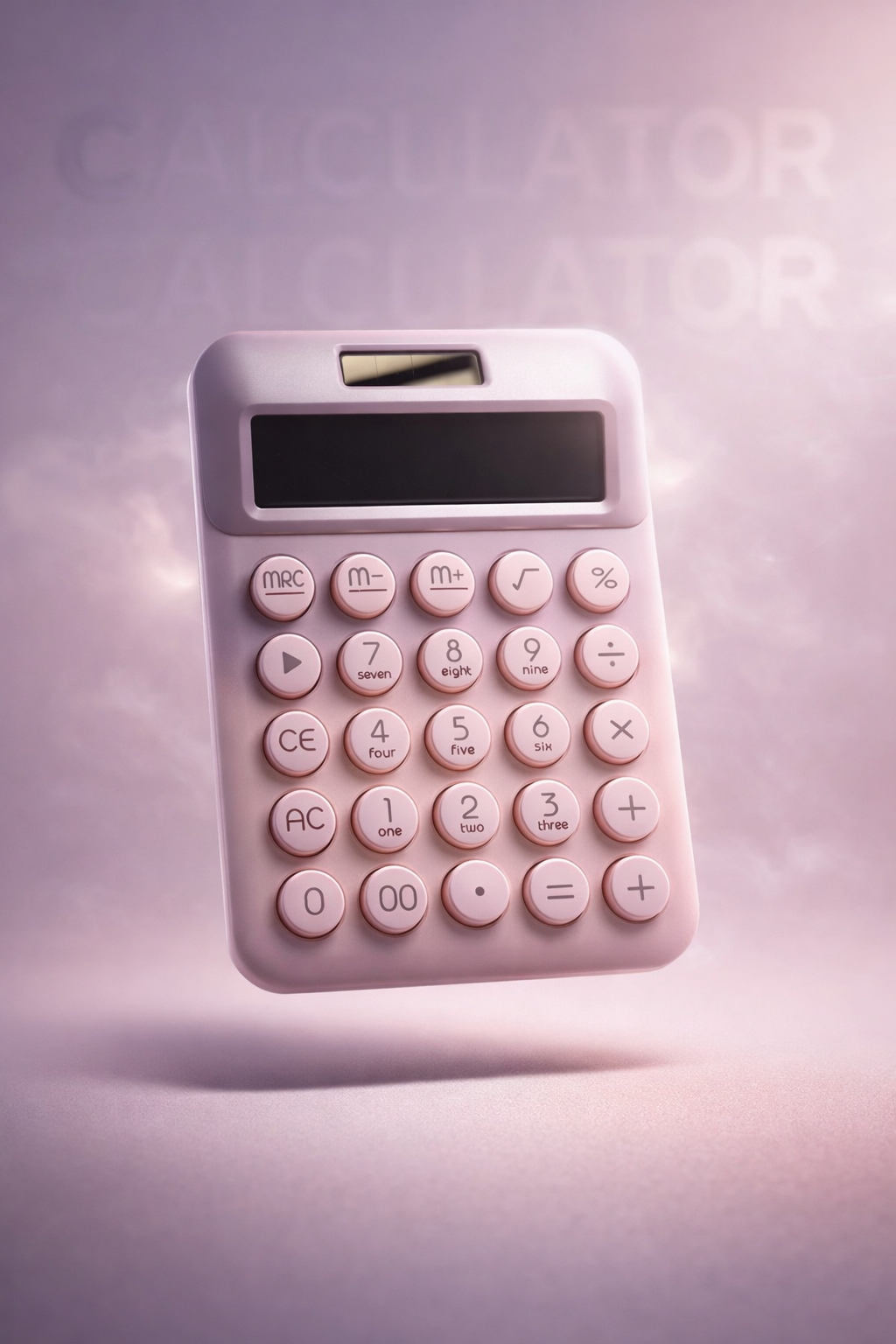 Runzon Pastel Mechanical-Style Desktop Calculator – Large 12-Digit LCD & Round Candy Buttons