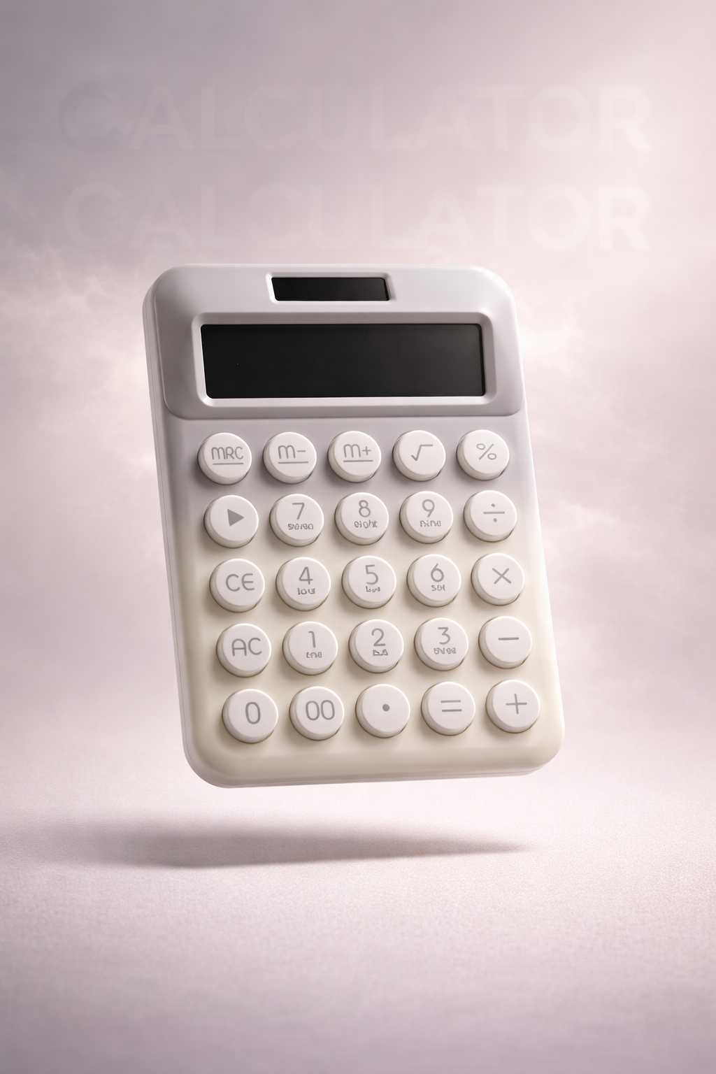 Runzon Pastel Mechanical-Style Desktop Calculator – Large 12-Digit LCD & Round Candy Buttons