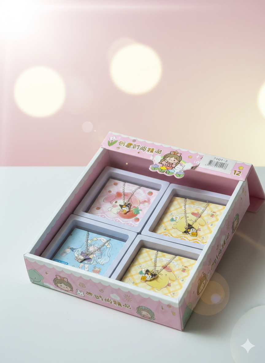 Kawaii Kuromi Enamel Pendant Necklace – Cute Sanrio-Inspired Anime Jewelry for Girls & Fans