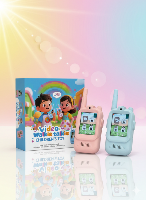 Children’s Video Walkie Talkie Set – 2-Way Smart Toy Radio with Real-Time Video Screen, Long Range & Built-in Camera for Kids – Pink & Blue Set