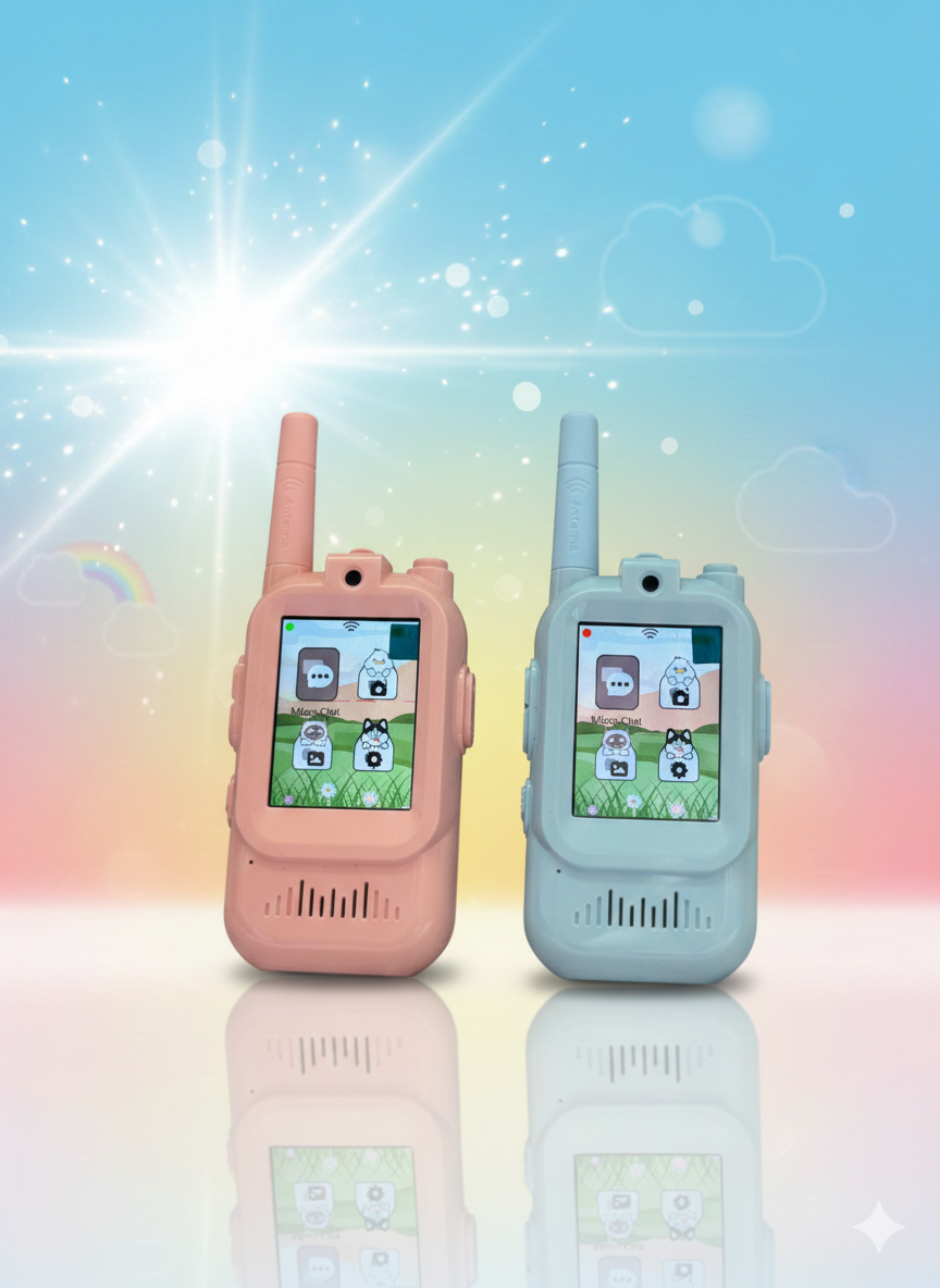 Children’s Video Walkie Talkie Set – 2-Way Smart Toy Radio with Real-Time Video Screen, Long Range & Built-in Camera for Kids – Pink & Blue Set