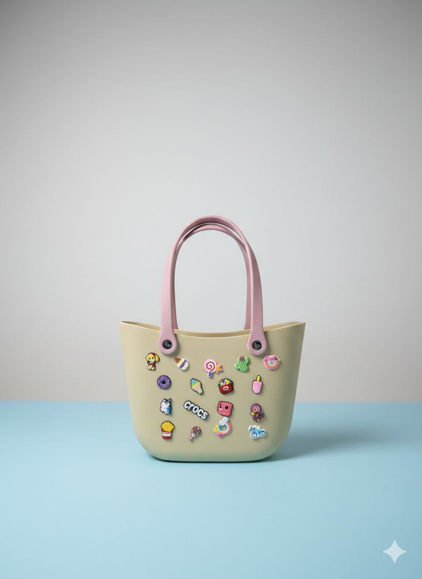 The Ultimate Charm Tote: Personalized Jelly Bag - Waterproof Silicone Beach Bag with Removable Charms