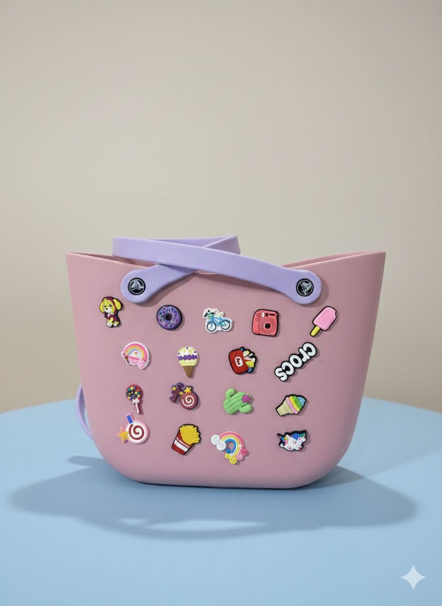 The Ultimate Charm Tote: Personalized Jelly Bag - Waterproof Silicone Beach Bag with Removable Charms