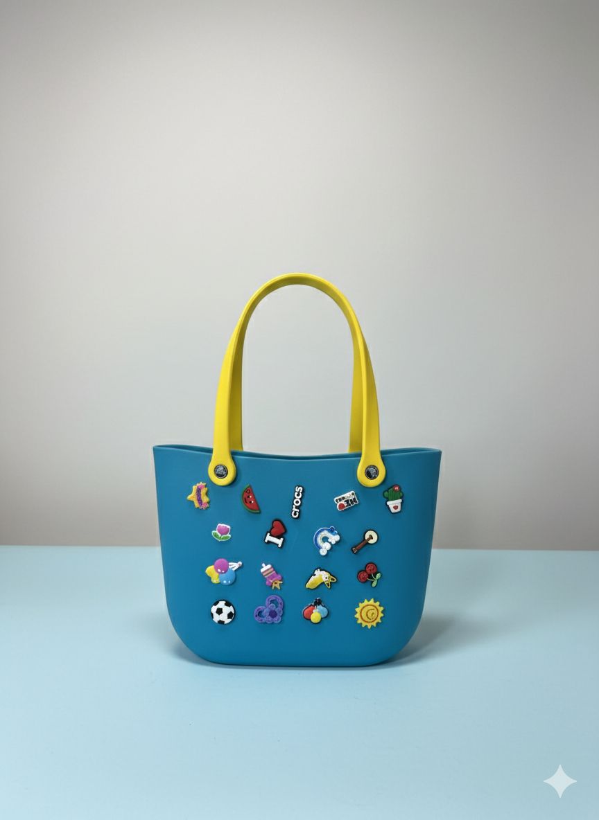 The Ultimate Charm Tote: Personalized Jelly Bag - Waterproof Silicone Beach Bag with Removable Charms